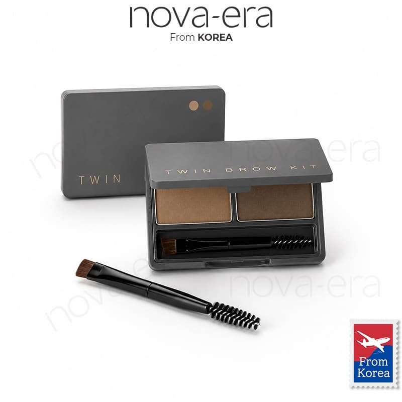 missha Twin Brow Kit 2 Colors Natural Eyebrow Powder Palette with Dual Brush pó sobrancelha kit sobrancelha