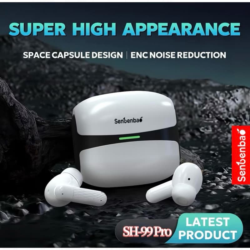 Fone de Ouvido Bluetooth SenBenBao SH-99 Pro, Fones de Ouvido Sem Fio Intra-Auriculares, Microfone