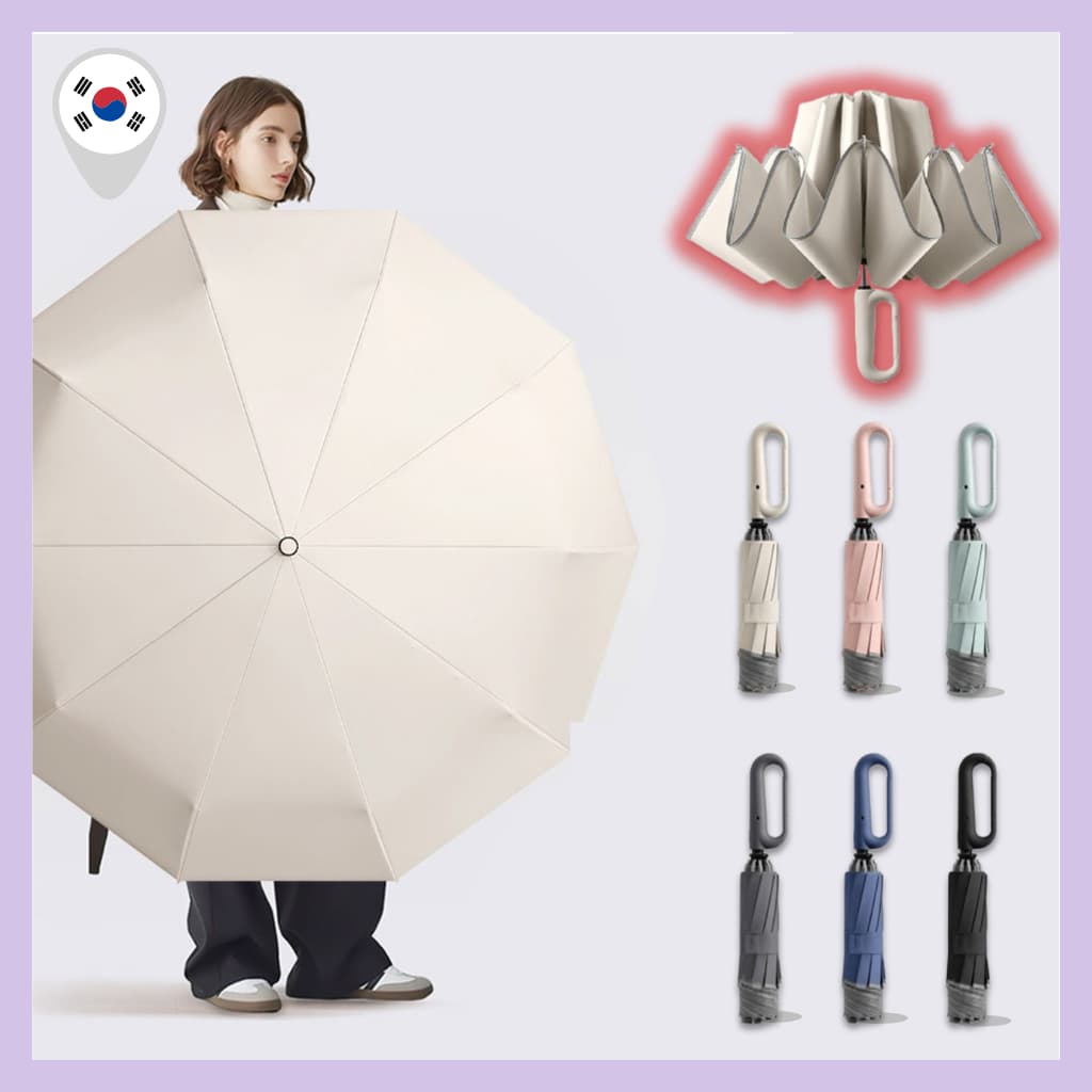 [DCHELIN] Guarda-Chuva De Golfe Automático Grande Dobrável Reverso De 4a Geração Com Alça Mosquetão E Conjunto De Bolsa