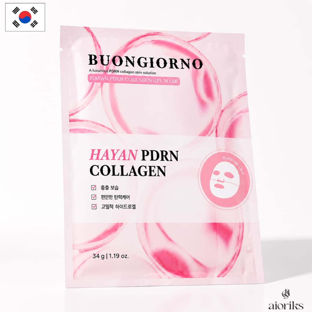 Máscara Facial Coreana PDRN + Colágeno BUONGIORNO | Hidratação Intensiva, Glow e Elasticidade | 34g