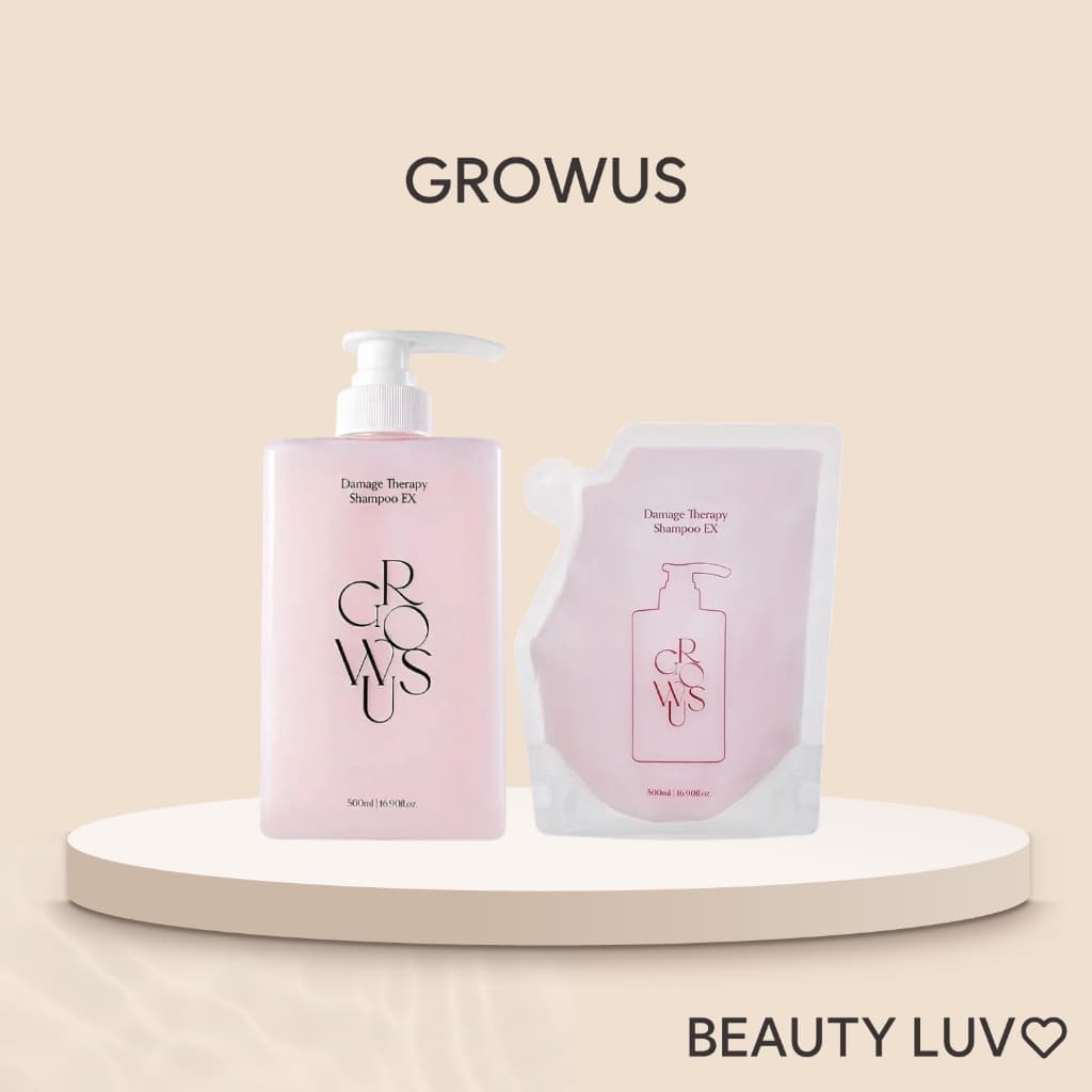 [GROWUS] Damage Therapy Shampoo EX 500ml (+Refill) / Shampoo Proteína para Cabelos Danificados
