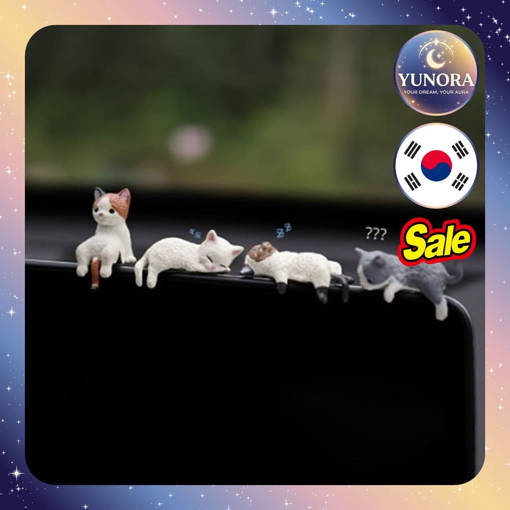 [Desconhecido] Figura De Decoração De Painel De Gato , 4 Unidades/Estatuetas Coreano/Fofo