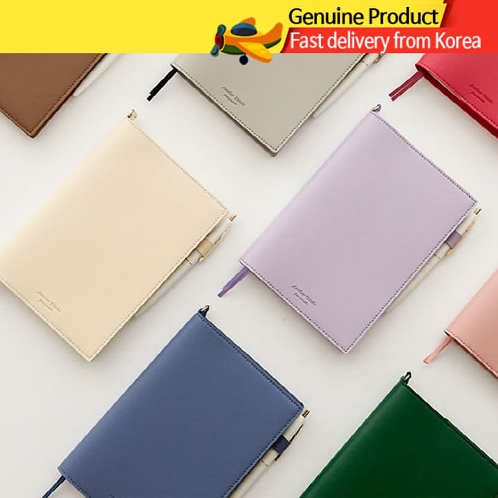 Agenda de Couro Sintético | Planner Não Datado B6 FUNNYMADE & Conjunto de Caneta Feito na Coreia