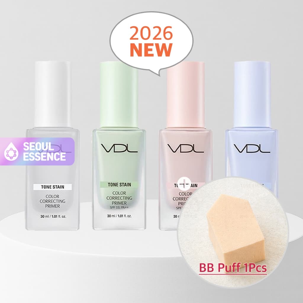 VDL Tone Stain Color Correcting Primer Fps 33 , PA + 30ml (5 Cores)-Pele Completa Transparente E Refrescante Semelhante A Contas De Vidro