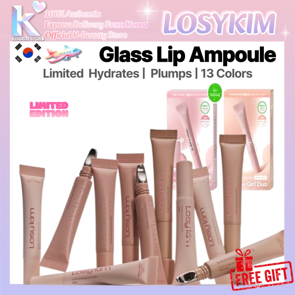 [Losy Kim] ROHIKIM PDRN Ampola Labial Colorida 10ml Soro Plumping 13 Cores Direto Da Coreia