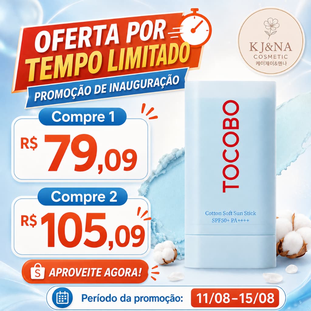 [TOCOBO] Bastão Solar Macio De Algodão Fps50 + PA + + 19 g