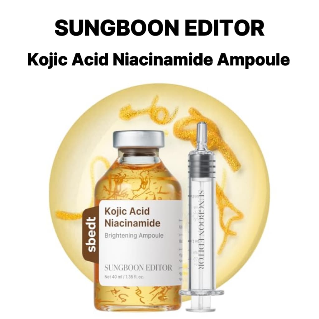 Ampola Intensiva De Ácido Kójico Sungboon Editor Glow 40ml | Reforço Radiante Cuidados Com Manchas Escuras K-Beleza Busa
