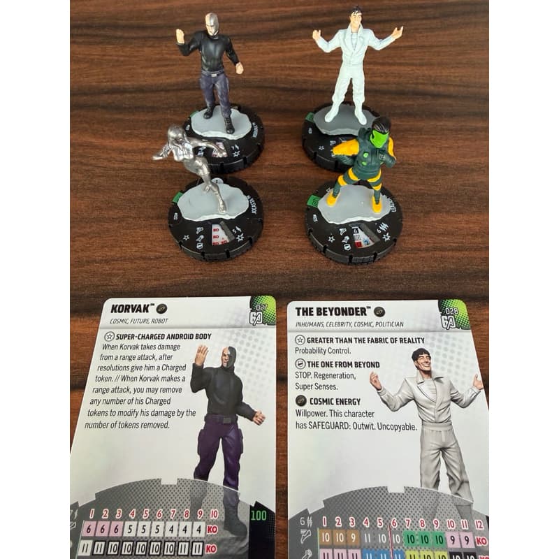 Lote 4 miniaturas Heroclix Marvel 2023 Beyonder Jocasta Korvak Leader - Wizkids action figures