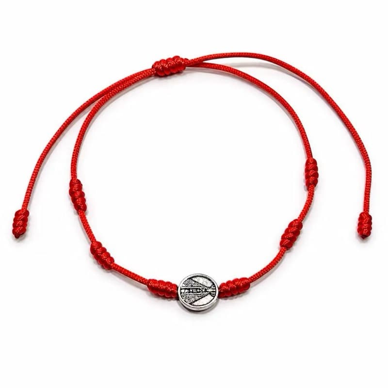 pulseira 7 nós com medalha contra inveja e mal olhado