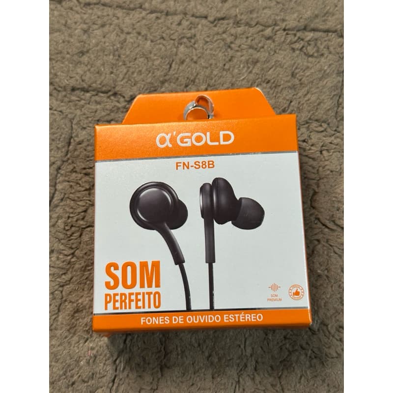 Fone De Ouvido Com Fio A'Gold FN-S8B Original Com Microfone P2 Estéreo S8