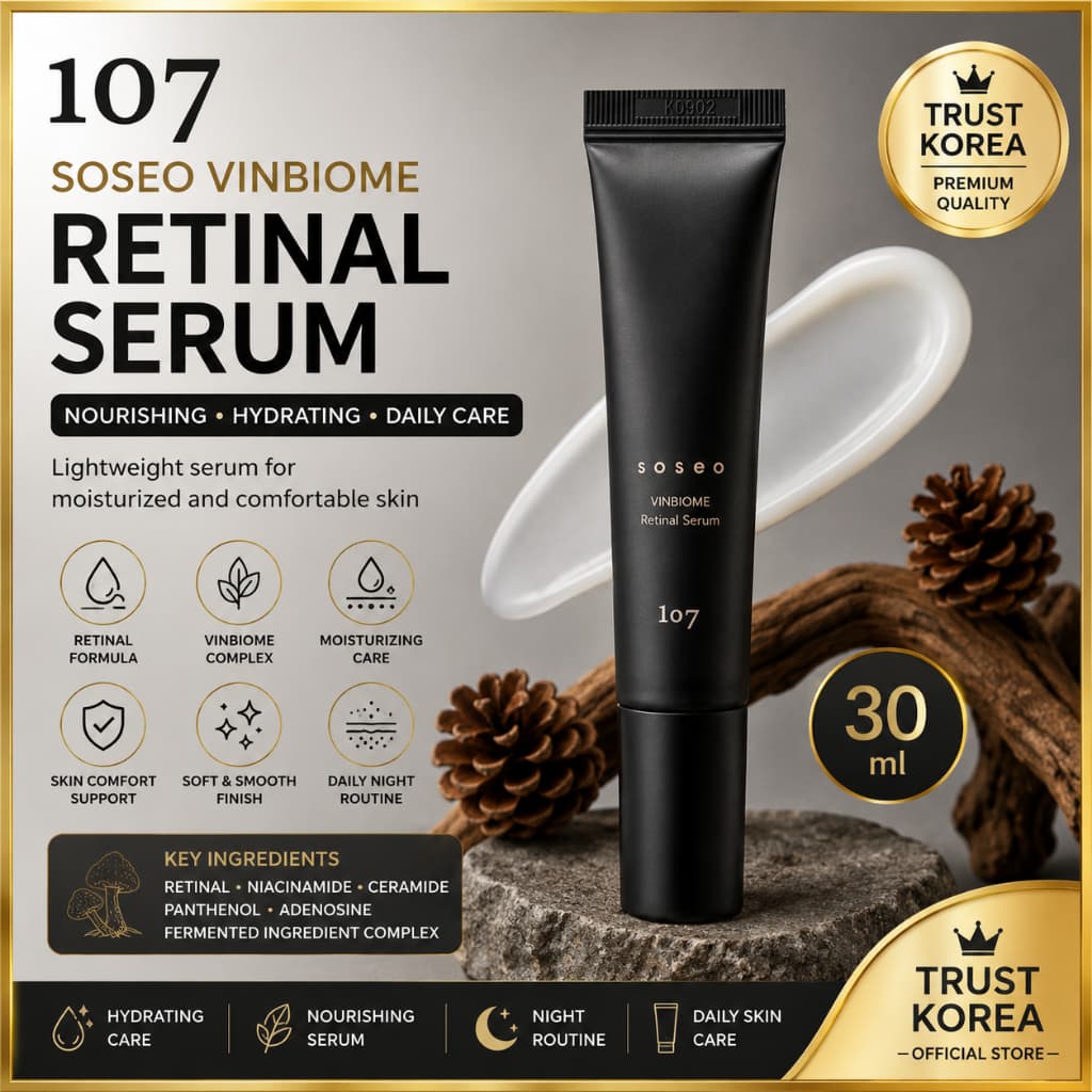 107 SOSEO VINBIOME Retinal Soro 30ml Facial Hidratante Diário Cuidados Com A Pele Noturno Coreano