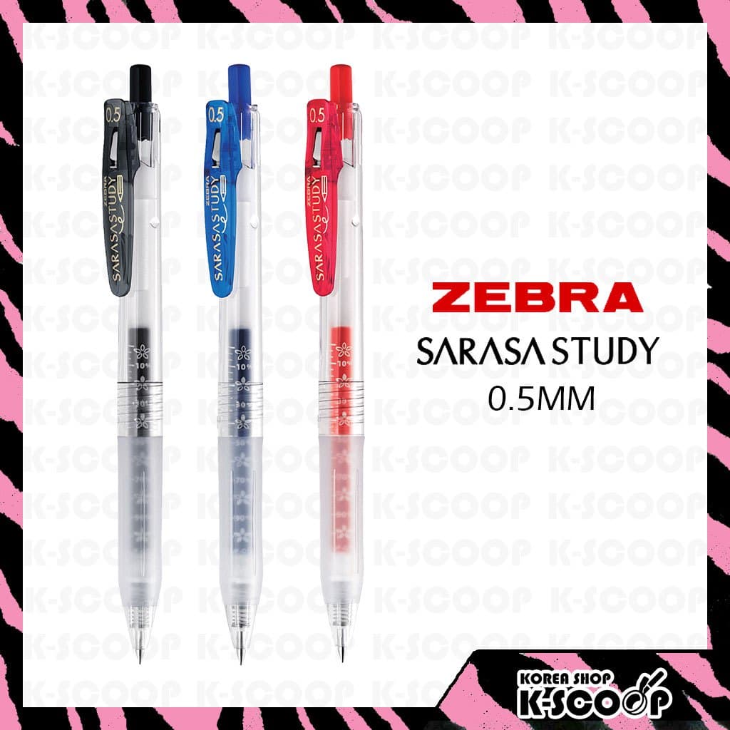 Caneta De Gel De Estudo ZEBRA Sarasa  Study 0.5 Mm JJM88 - Para Estudantes