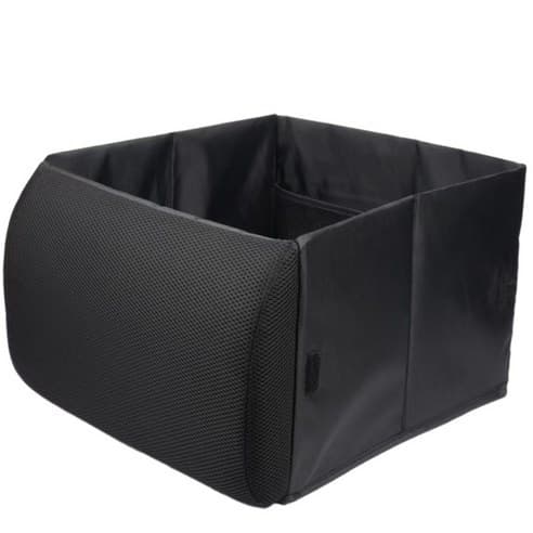 Caixa De Armazenamento Dobrável Para Carro 2 Em 1 , Organizador De Almofada Lombar Preto Universal