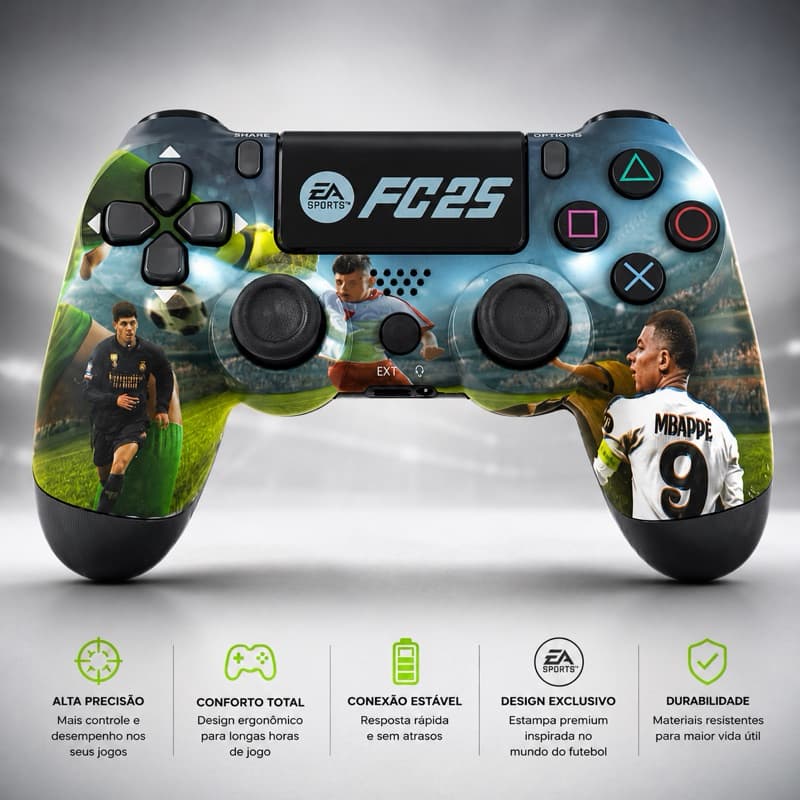 Controle Sem Fio Bluetooth Recarregável Game Controller para PC Android iOS com Design Ergonômico