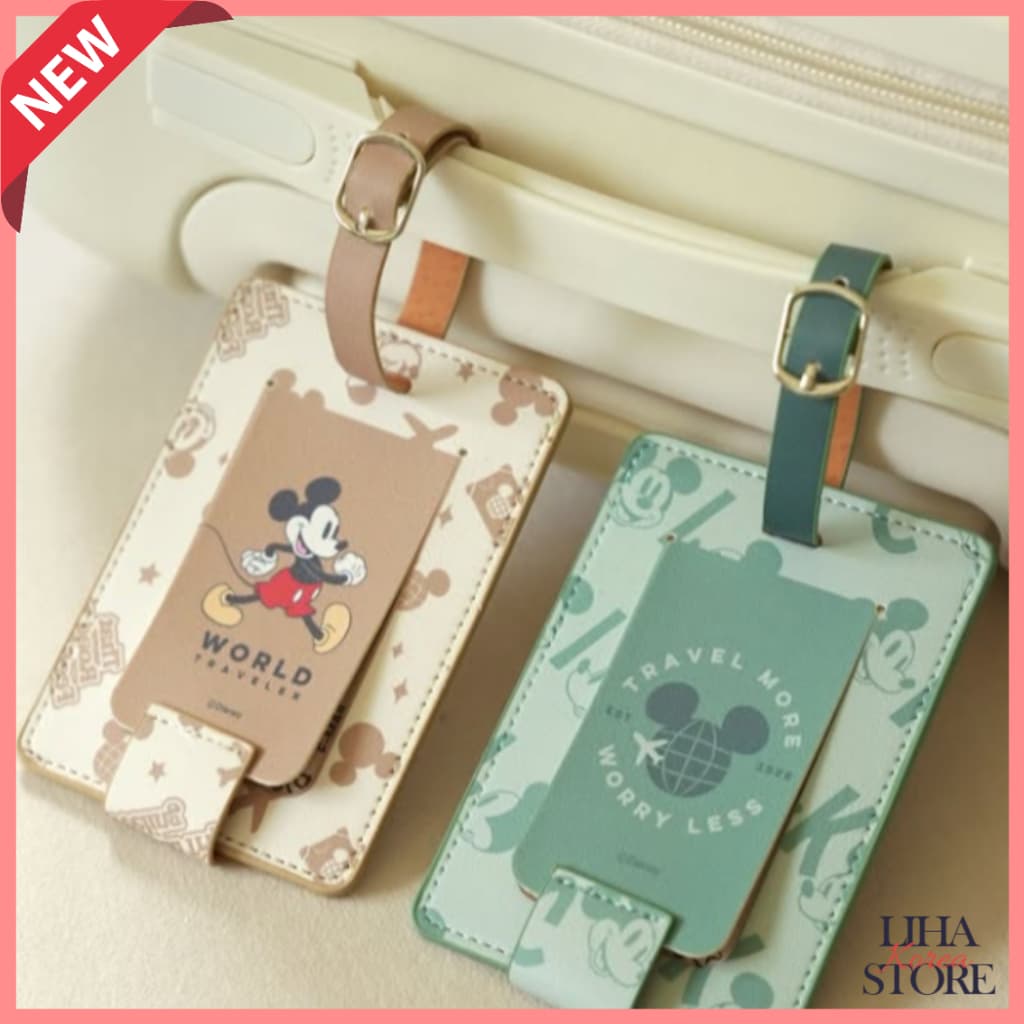 Etiqueta De Nome De Viagem Disney Mickey – (Verde/Bege)