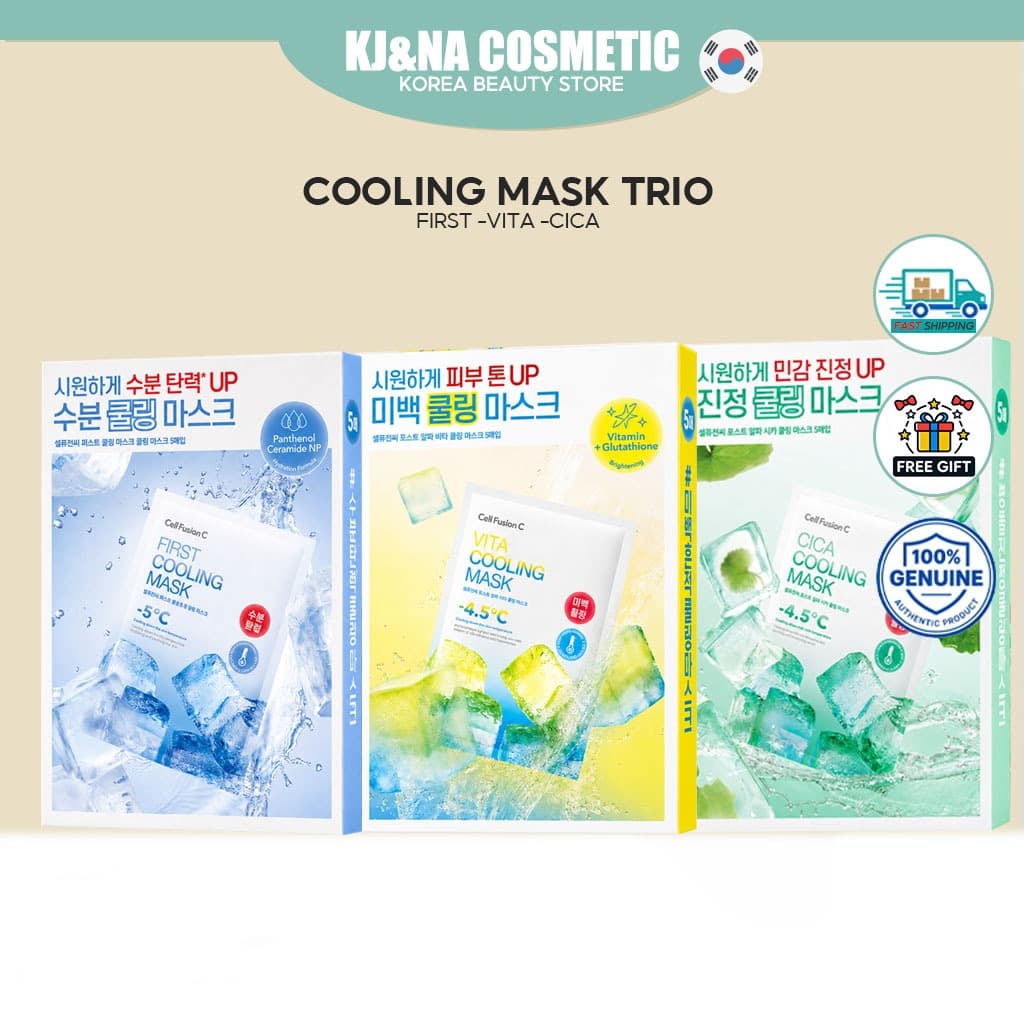 [Cell Fusion C] Cooling Mask Trio care Para Hidratação , Brilho E Calmante