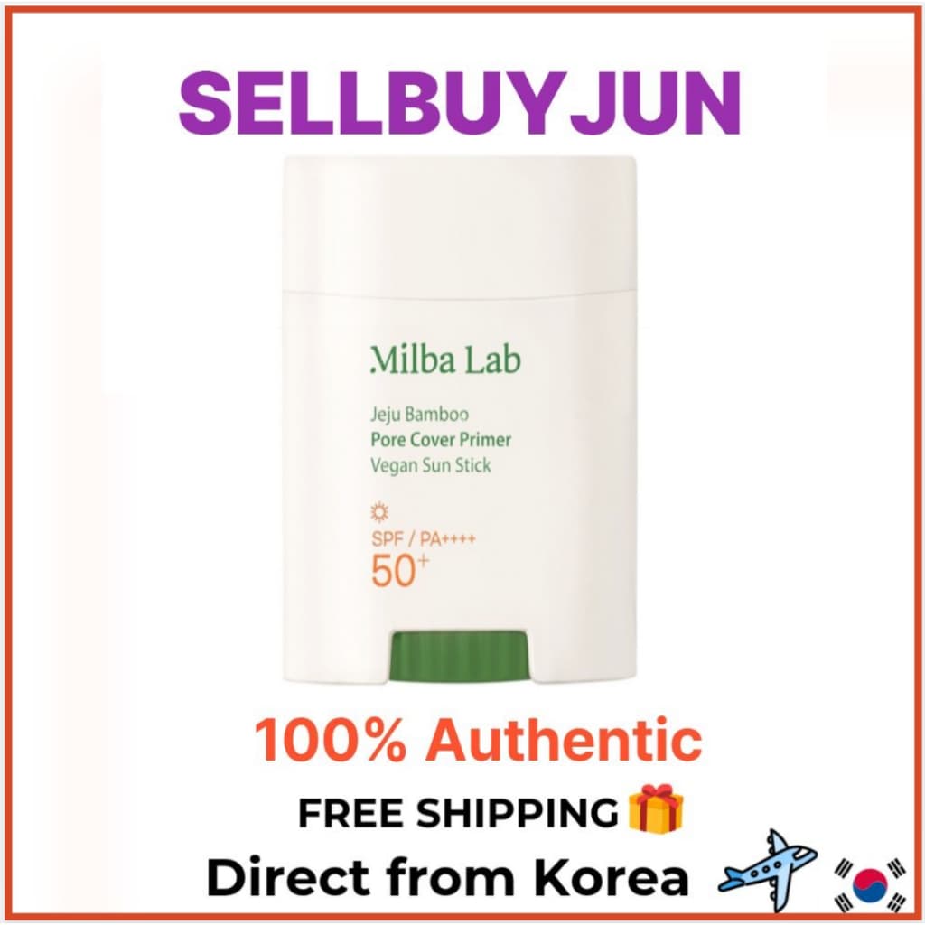 [Milbalab] Primer Para Cobertura De Poros De Bambu Jeju Sun Stick 1P | Fps50 + PA + Protetor Solar Facial Fosco Controle