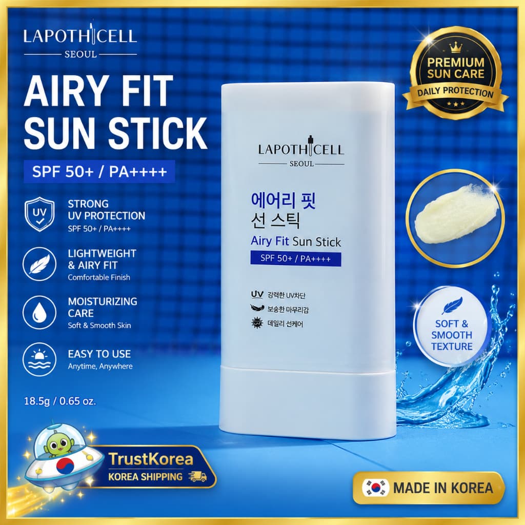 LAPOTHICELL Airy Fit Sun Stick Fps50 + PA + 18.5g Leve Proteção UV Protetor Solar Varanda Cuidados Solares Diários