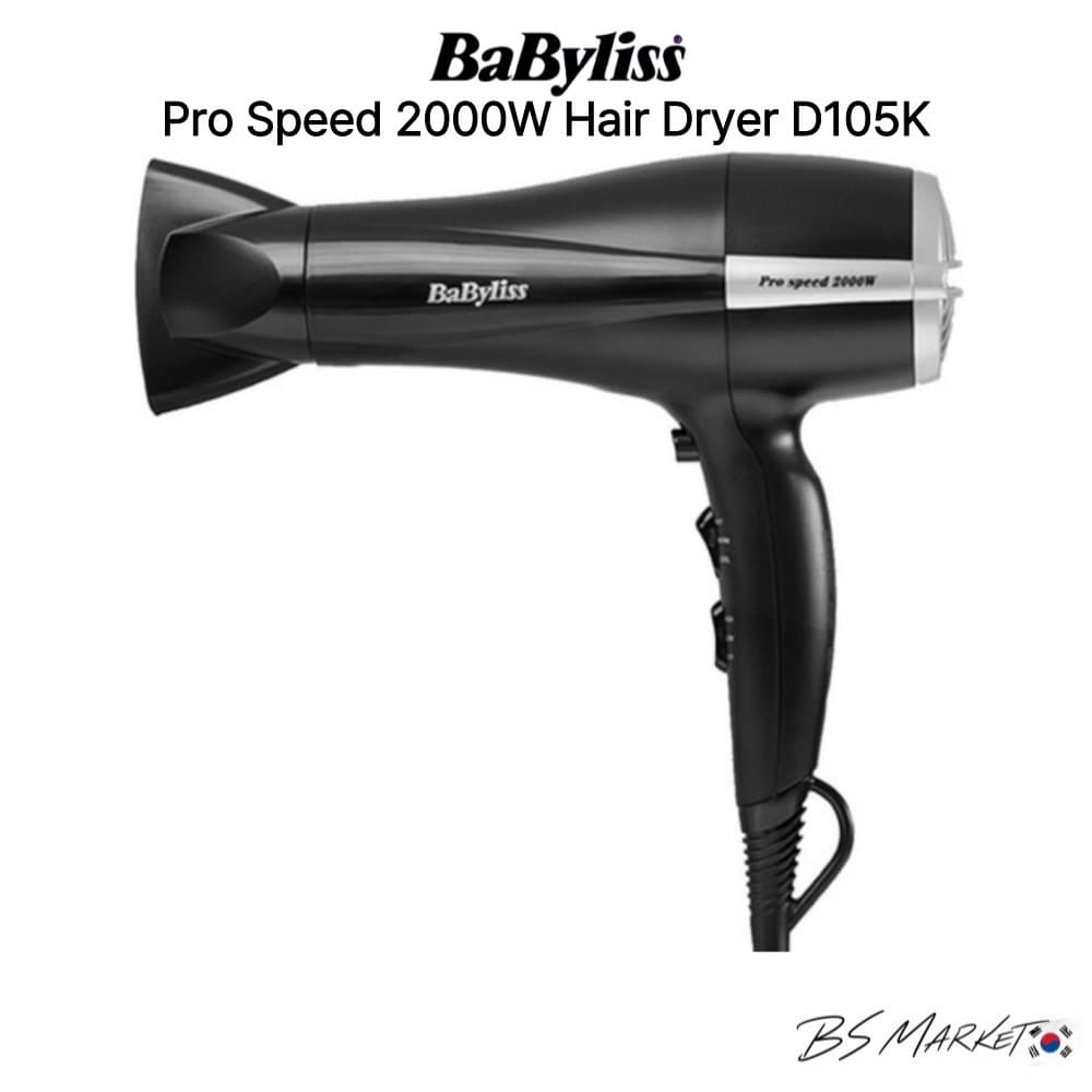 Babyliss Pro Speed 2000W Secador De Cabelo D105K Secagem Rápida 3 Calor 2 Velocidades Concentrador De Tiro Fresco