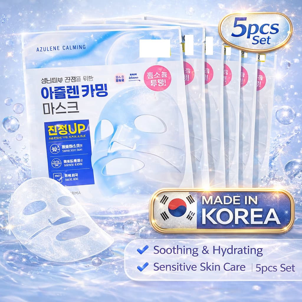 Conjunto De Máscara Calmante Celderma Azlene 5 Unidades | Em Folha E Hidratante Cuidados Com A Pele Sensíveis Fabricado