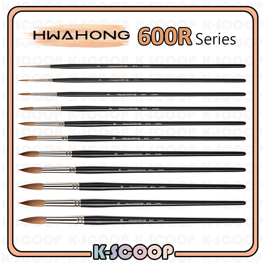 Pincel Série Hwahong 600 (# 10/12/14/16/18/20) – De Pintura Natural Para Artista De Cabelo