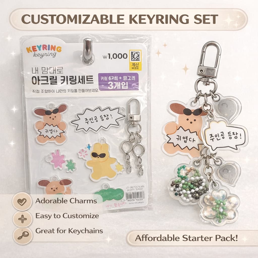 Conjunto De Chaveiro Acrílico DIY Encantos Fofos 6 Peças + De 3 | Kit Personalizado Acessórios Para Com Bolsa De Telefon