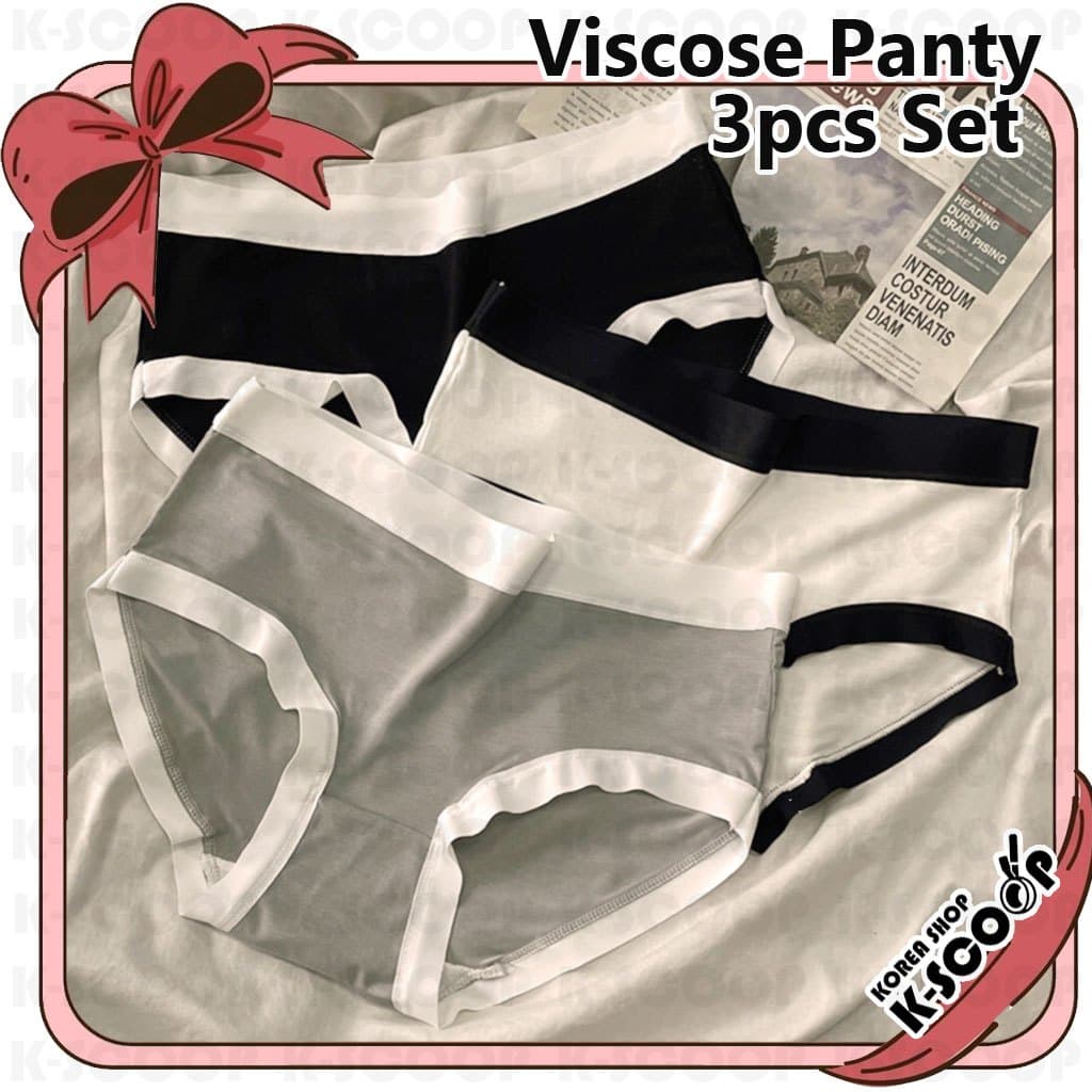 Calcinha Feminina De Viscose Soft Roupa Íntima Respirável Confortável Conjunto De 3 Peças