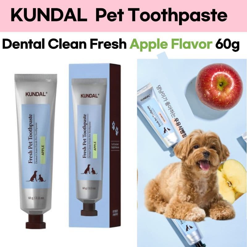 Kundal Dental Clean Fresh pet Pasta De Dentes Sabor Maçã 60g | Dente Para Cuidados Bucais Cães E Gatos Remoção De Hálito