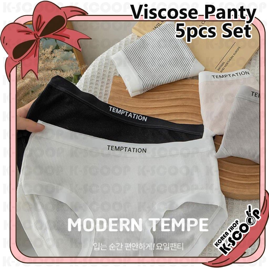 Calcinha Feminina De Viscose Soft Roupa Íntima Respirável Confortável Conjunto De 5 Peças