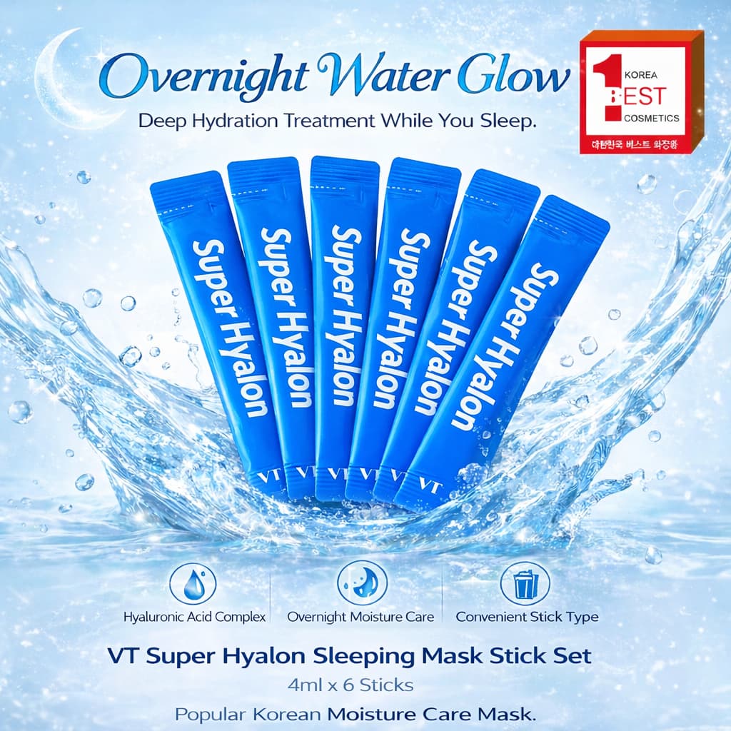 Máscara De Dormir VT Super Hyalon 4ml x 6 Palitos | Cuidados De Hidratação Durante A Noite Hidratante Com Ácido Hialurôn