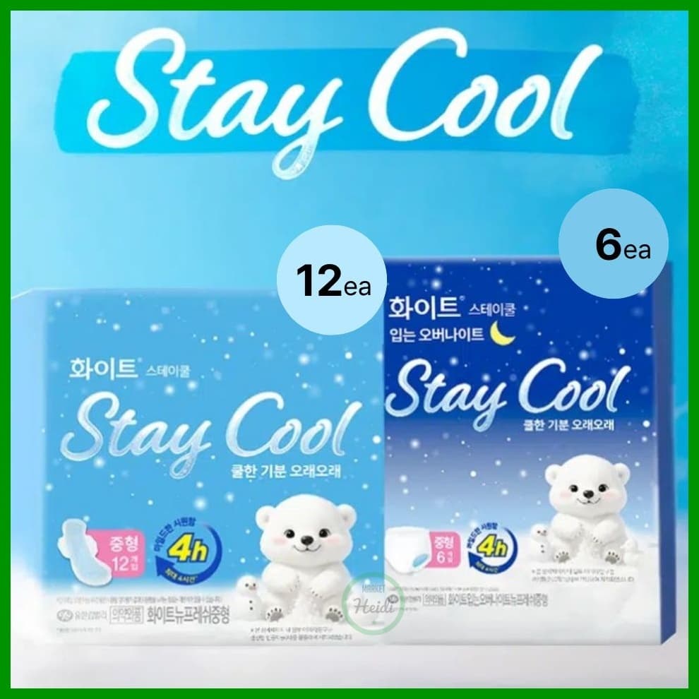 Coreia 🇰🇷 Absorventes Higiênicos Brancos Stay Cool | Regular E Durante A Noite Produtos De Higiene Feminina À Prova De V