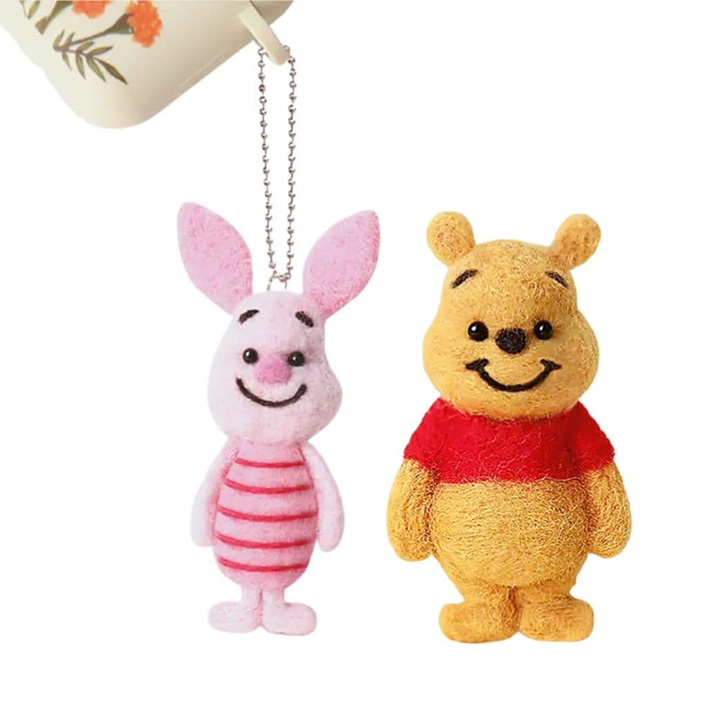 [Disney] Kit De Chaveiro De Feltro De Lã DIY Pooh Piglet 1 Unidade | Charme Pelúcia Kawaii