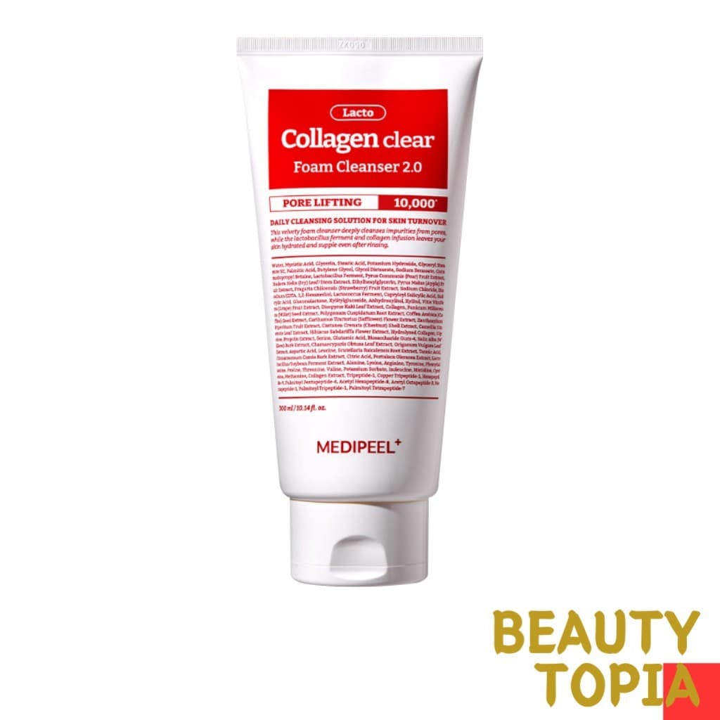 MEDIPEEL Sabonete Facial em Espuma com Colágeno Lacto Collagen Clear Foam Cleanser 2.0 120ml 300ml
