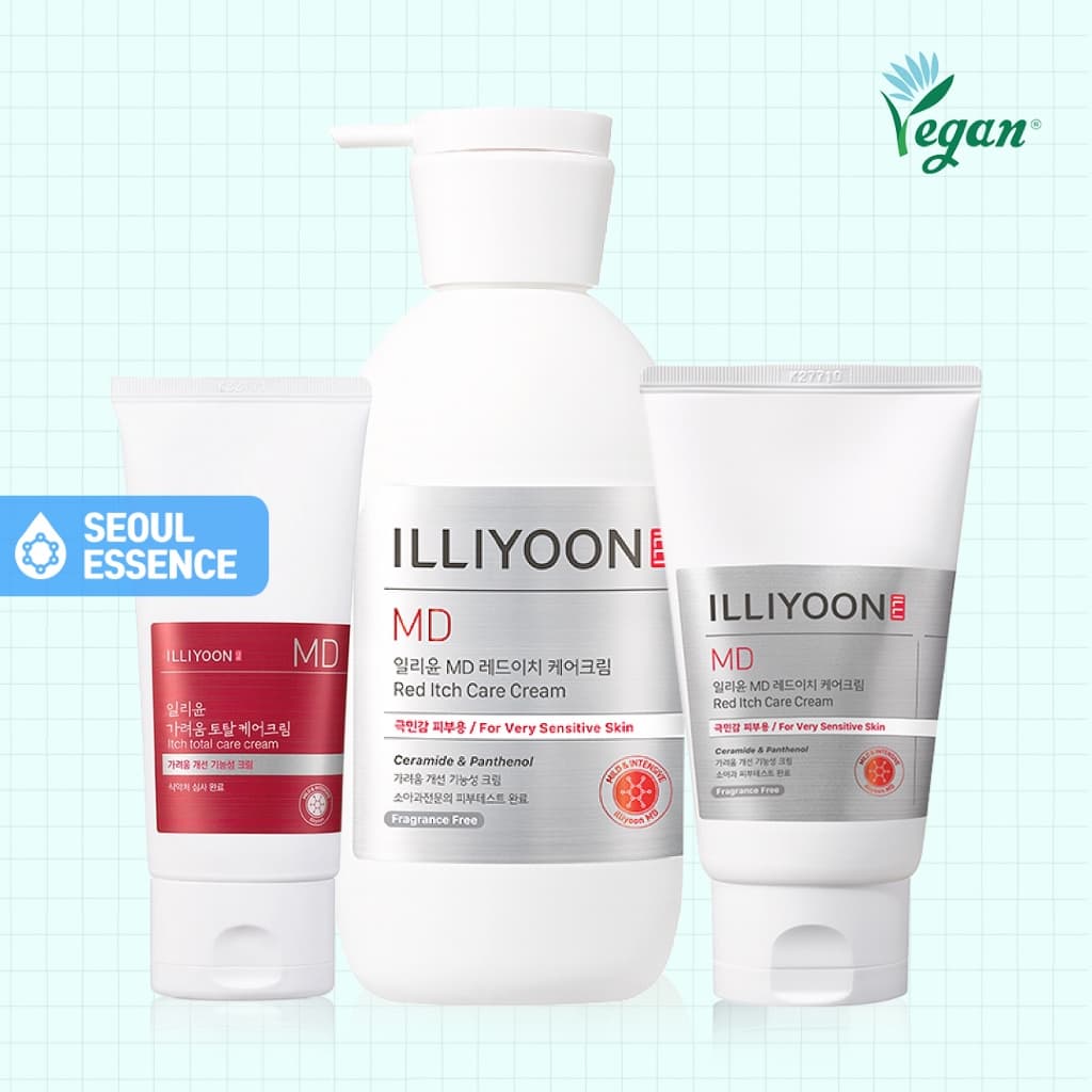 ILLIYOON Red Itch Total Care Creme 330ml/128ml/80ml/20ml-Hidratante Totalmente Tipo Pele , Cuidado Funcional Para Alívio De Coceira