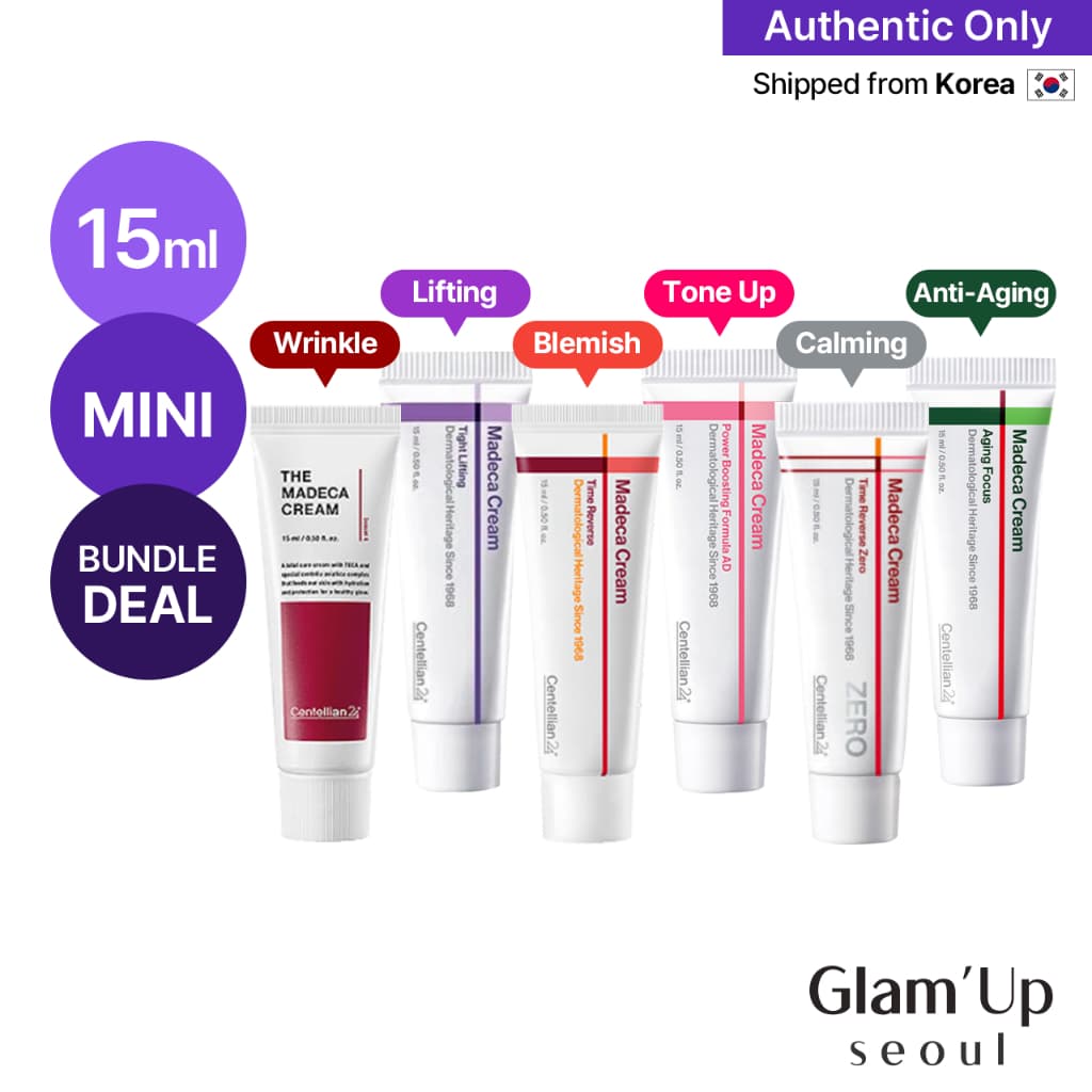 [Centellian24] (Mini) Madeca Cream 15ml (6 Tipos) Tempo Reverso , Levantamento Apertado , Reforço De Energia , Zero Para Rugas , Manchas , Tonificação , Calmante-Coreia