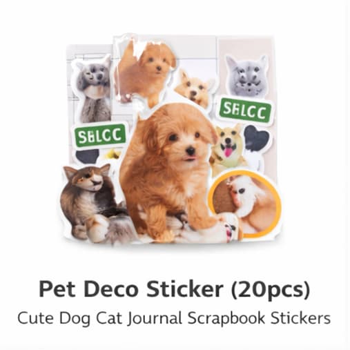 Pacote De Adesivos Decorativos Para Animais De Estimação Coreanos 20 Unidades | Conjunto DIY Planejador De Diário De Scr