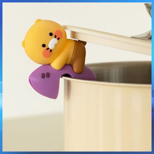 Kakao Amigos Choonsik Pote Copo Tampa Titular Capa De Silicone Panelas Bonito Item De Cozinha Utensílios Ferramenta