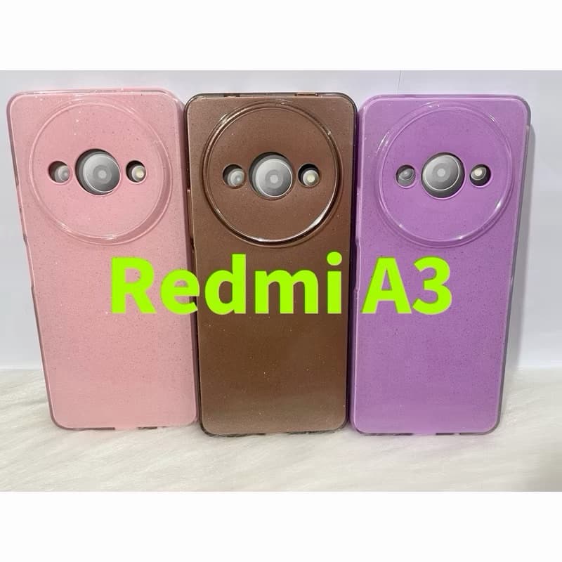 Capa Capinha para xiaomi Redmi A3 Silicone com gliter aveludada