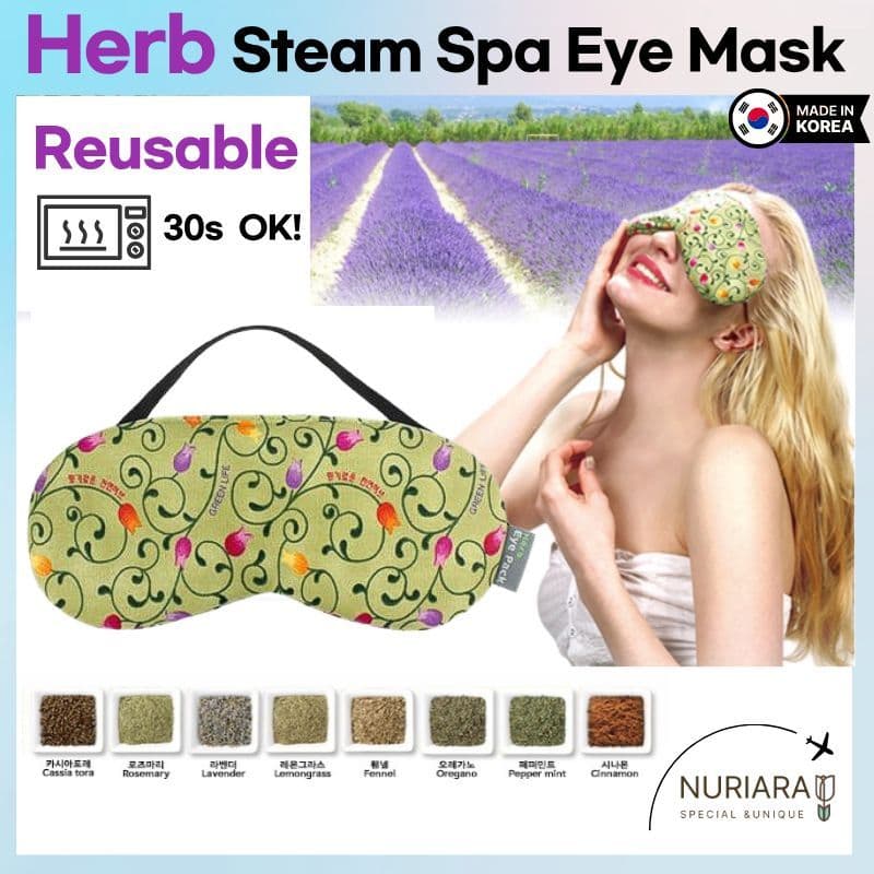 [Green Life] Máscara De Olhos Herbal Steam Spa (Verde Claro)/Pacote Térmico | Almofada Térmica Aquecedor Dormir Alívio D