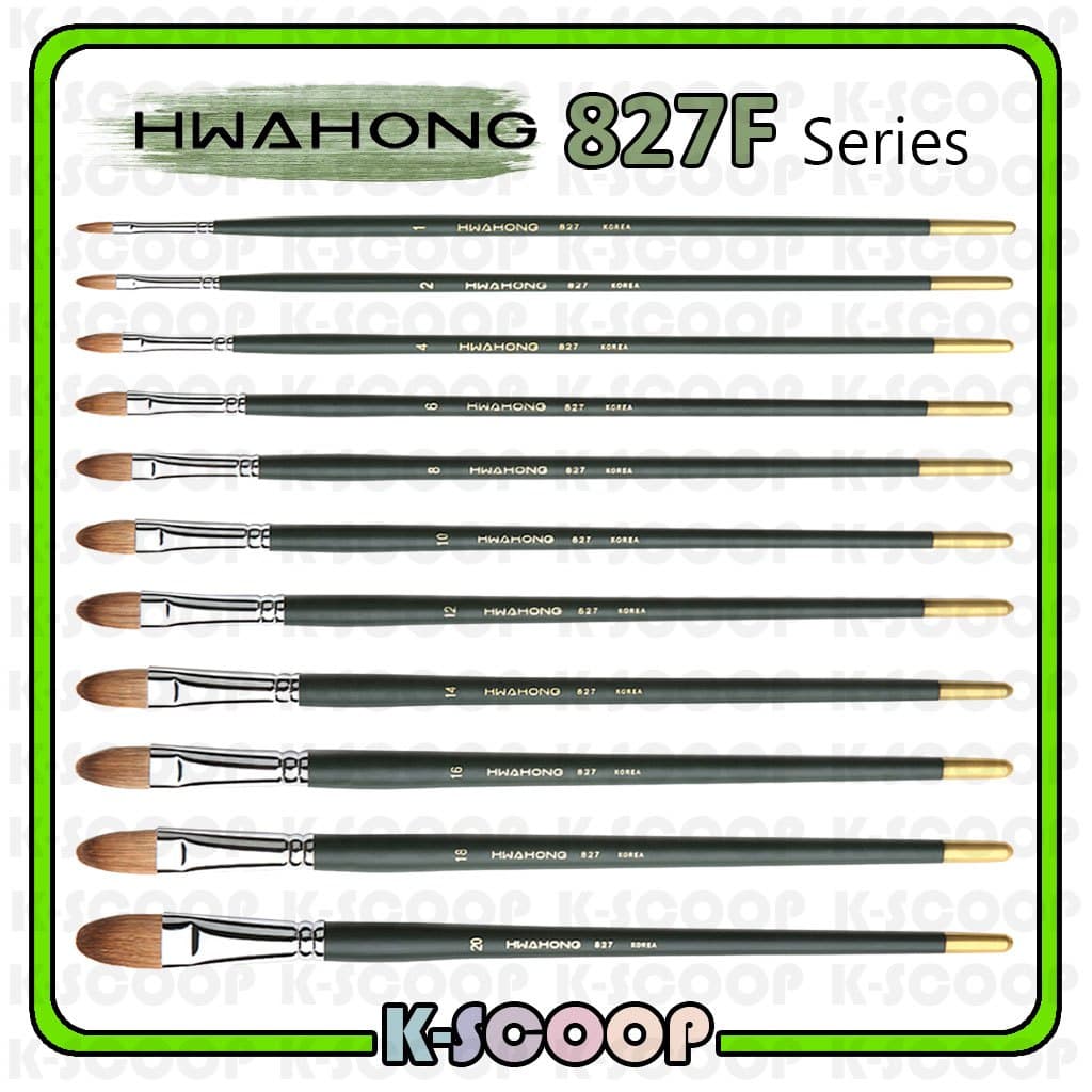 Pincel Série Hwahong 827 (# 12 ~ 20) – De Pintura Natural Para Artista De Cabelo