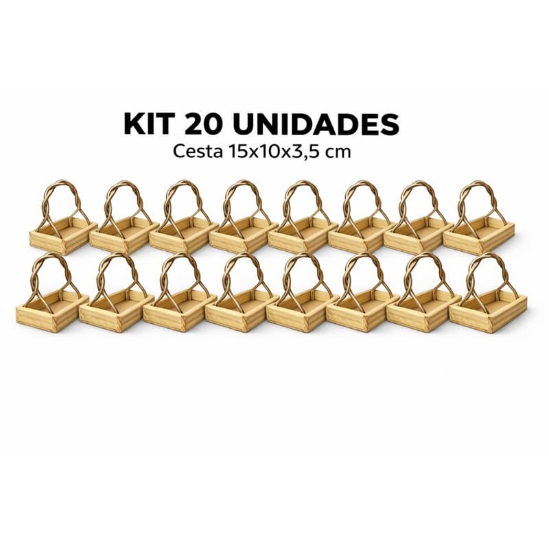 Kit com 20 Cestas Fraldeira 15x10x3,5 Decoração dia dos Namorados