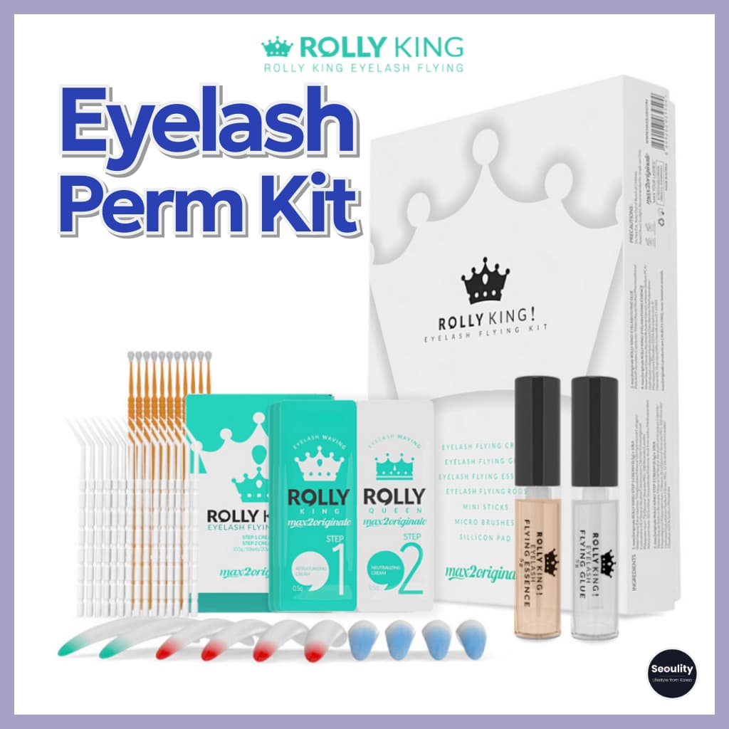 Rollyking Crown Keratin Lash Lift Kit | Permanente de Cílios Coreano com Cola, Loção, Essence e Pads de Silicone