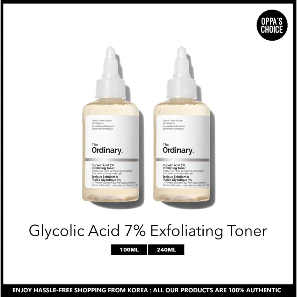THE ORDINARY [O Comum } TONER Esfoliante De Ácido Glicólico 7 % (100ML , 240ML)