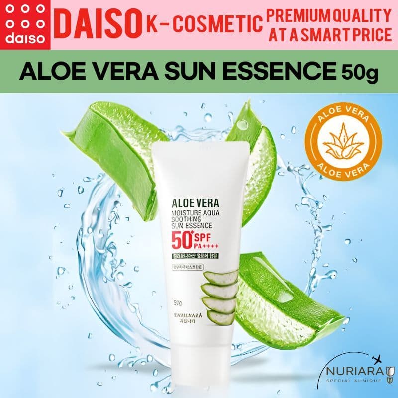 [KWAILNARA] Aloe Vera Moisture Aqua Calmante Sun EssenceProtection Fps 50 + PA + 50g/Protetor Solar De , Essência Corean