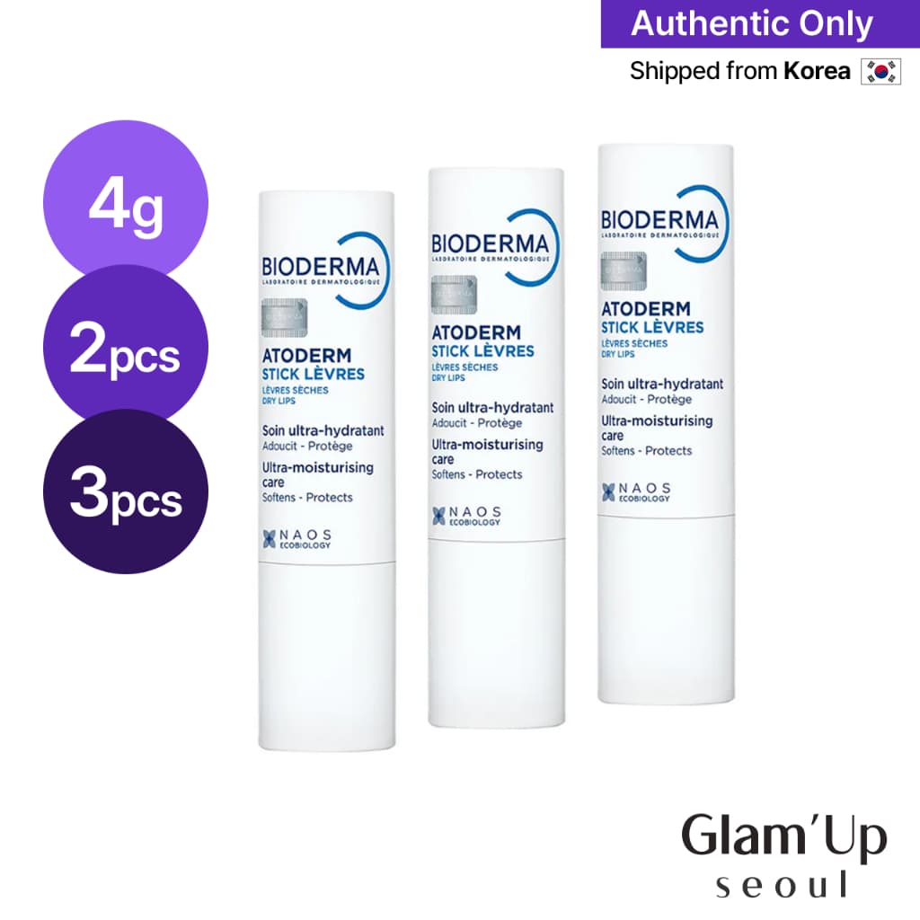 [BIODERMA] Bálsamo Labial Atoderm Lèvres 4g | Para Lábios Secos E Danificados Cuidado Hidratante Enviado Diretamente Da Coreia