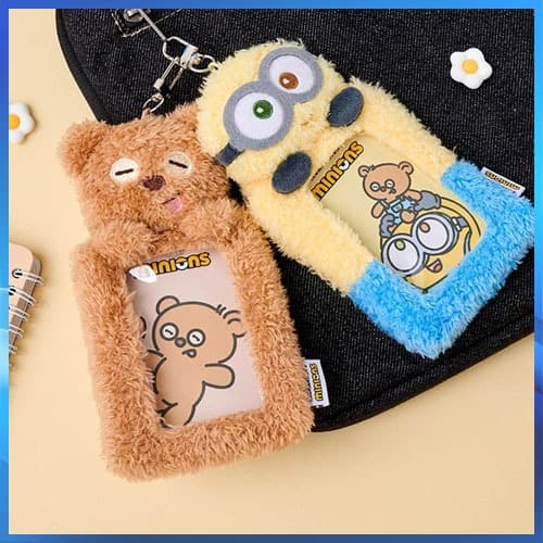 Minions Bob Tim Photo Card Chaveiro Bolsa Fofa Com Pingente De Mochila De Bolso Para Cartão