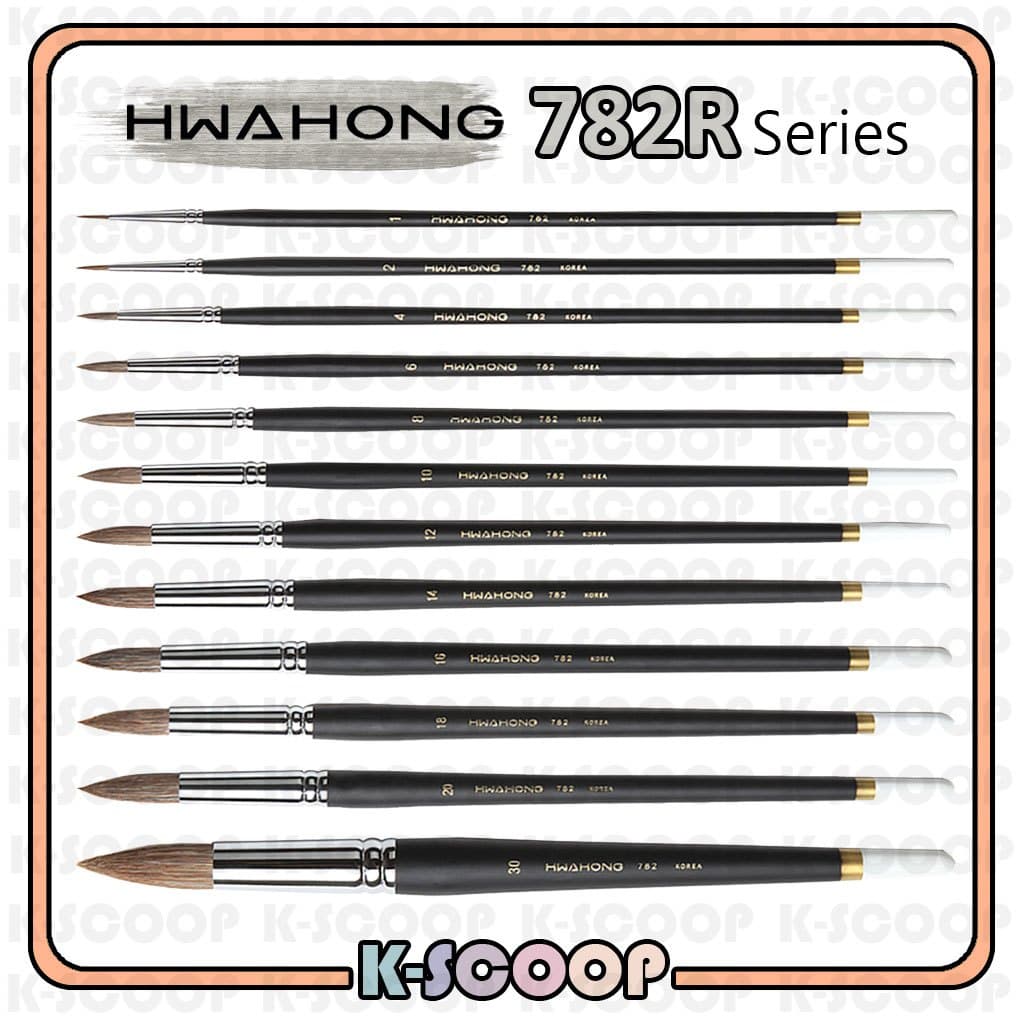 Pincel Série Hwahong 782 (# 1/2/4/6/8) – De Pintura Natural Para Artista De Cabelo