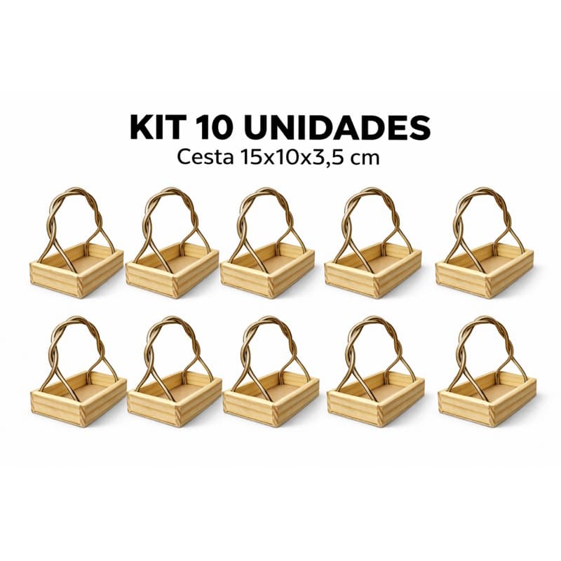 Kit com 10 Cestas Fraldeira 15x10x3,5 Decorações