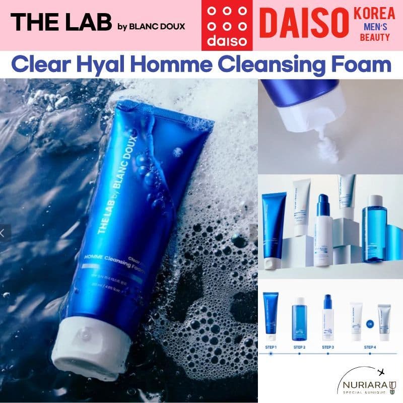 [THE LAB by BLANC DOUX] Espuma De Limpeza Clear Hyal Homme 120ml/Masculina Limpador facial De Ácido Hialurônico Hidratan