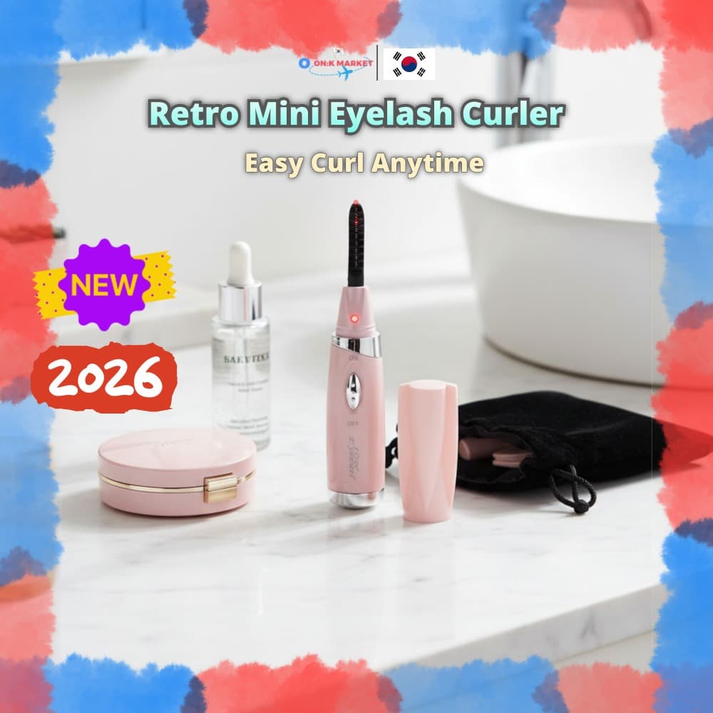 POOM Mini Modelador De Cílios Retrô x1 | Ferramenta De Maquiagem Fofa Da Coreia